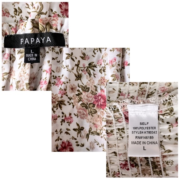 Floral Off-Shoulder Smocked Waist Blouse - Picture 5 of 5